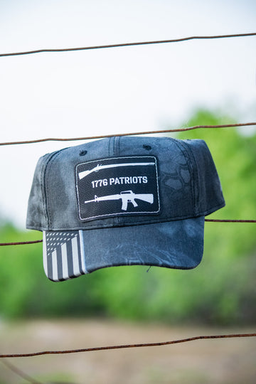 1776 Patriots Hat Black Kryptek Camo
