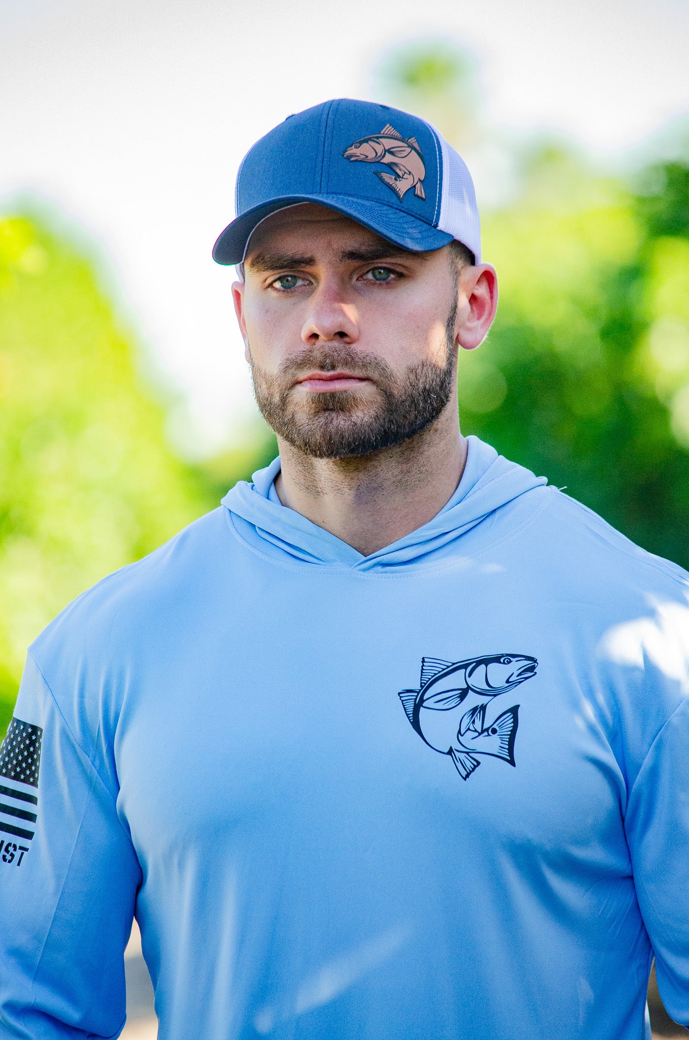 flag fishing shirt