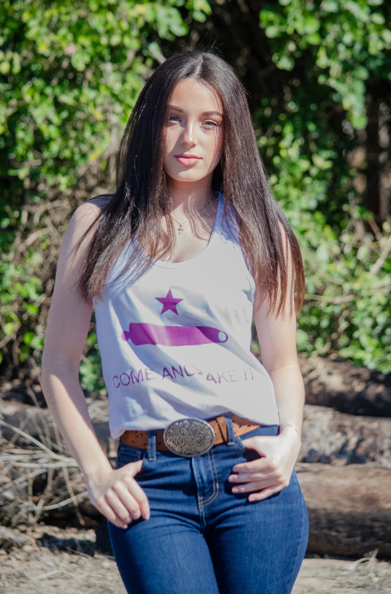 Come and take it canon ladies tank top